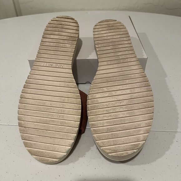 Nine West Dusty Pink/Rose Suede Flat Slides Sandals 9M Ruched - Picture 8 of 8